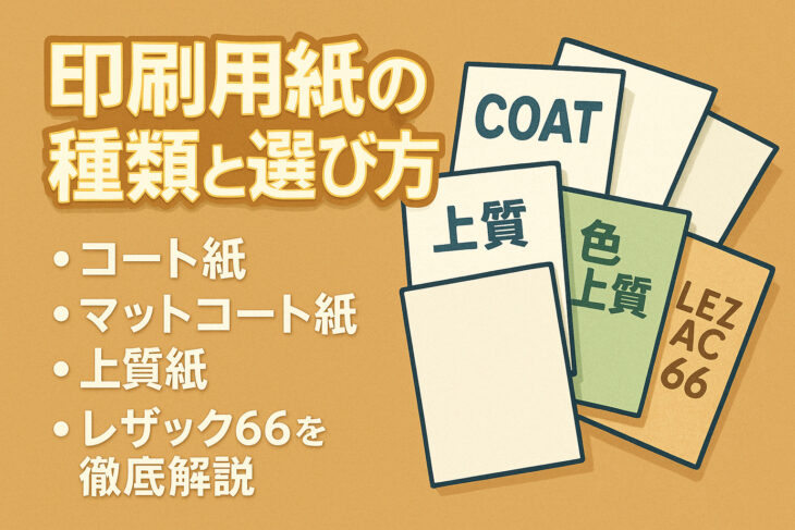 【印刷用紙の種類と選び方】コート紙、マットコート紙、上質紙、色上質紙、レザック66を徹底解説